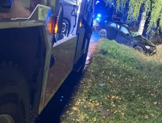 Wypadek w Woli Sernickiej-Kolonii. Auto uderzyło w drzewo, interweniowały służby