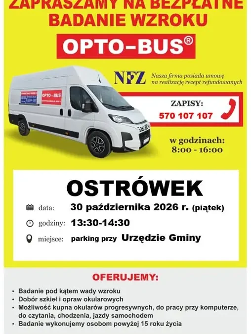 Bezpłatne badanie wzroku w Ostrówku – 30 października 2026