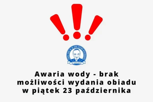 Awaria wody w Zespole Szkół w Kamionce – obiady odwołane