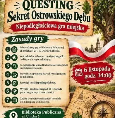 Gra miejska „Sekret Ostrowskiego Dębu” – zapisy do 3 listopada