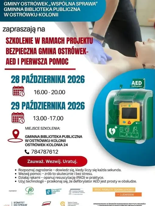 Bezpieczna Gmina Ostrówek: szkolenie z pierwszej pomocy i obsługi AED